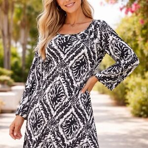 Lilly Pulitzer Black and White Long Sleeve Dress Size Large